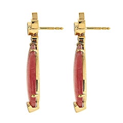 Valentin Magro Honey Rhodochrosite Diamond Drop Earrings