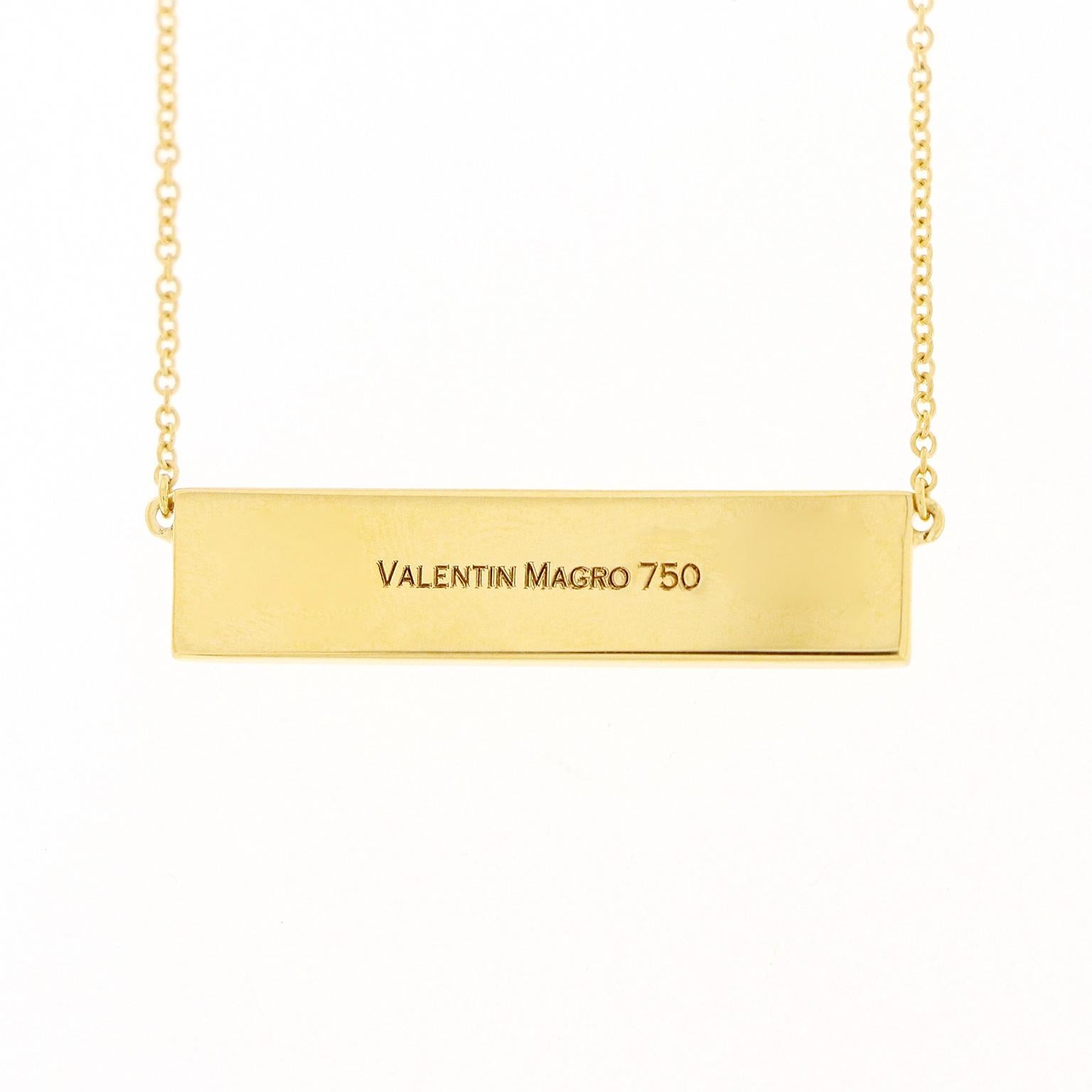 18 Karat Gelbgold Buchstabe I Love Me Mehr Bar-Diamant-Anhänger (Rundschliff)