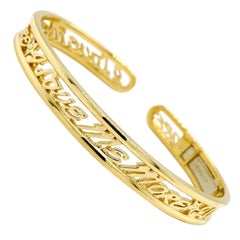 Valentin Magro I Love Me More Classic Hinged Diamond Yellow Gold Narrow Bracelet