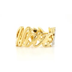 18 Karat Gelbgold Diamantring mit Buchstabe I Love Me More