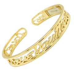 18K Yellow Gold Letter I Love You More Diamond Bracelet