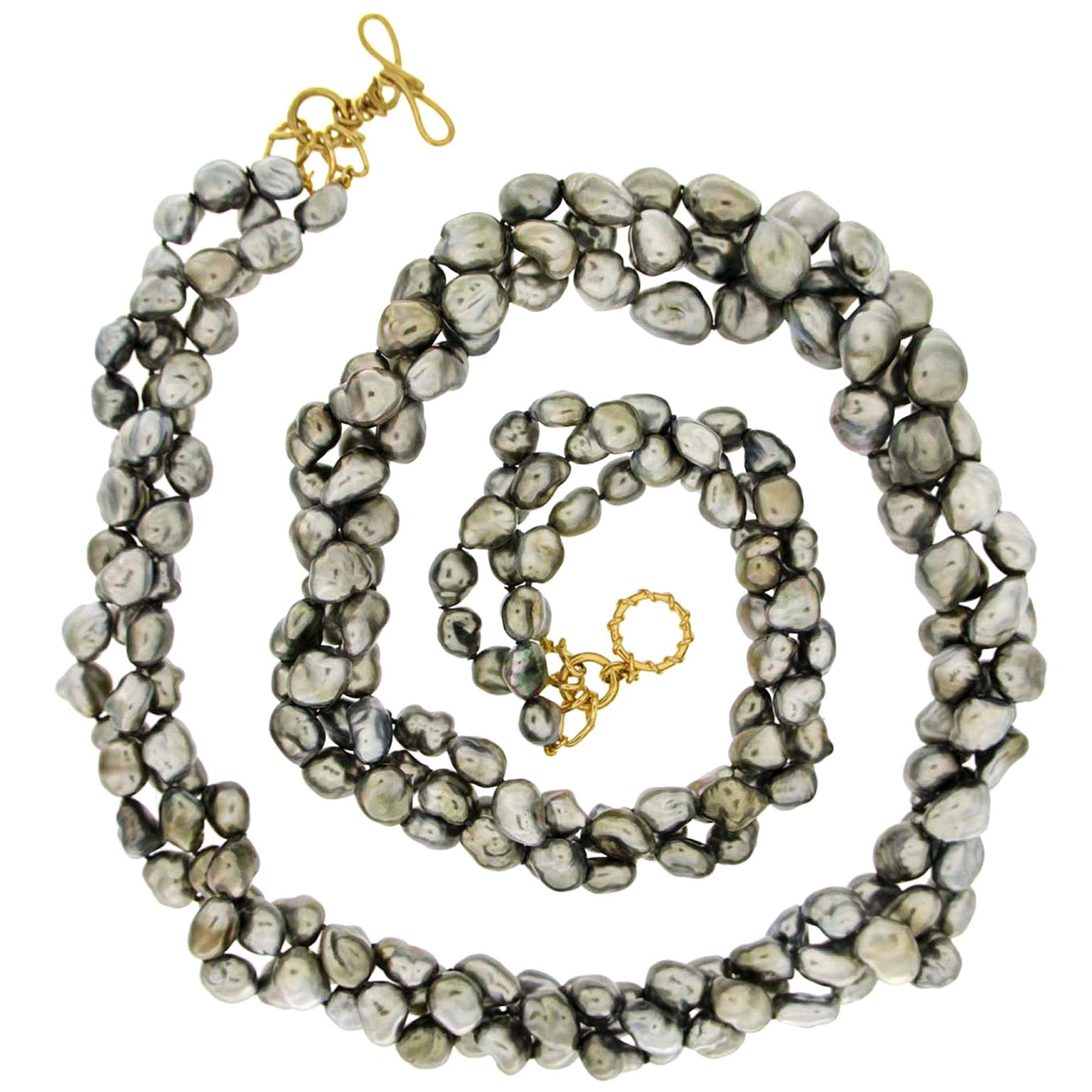 Valentin Magro Keshi Pearl Three-Strand Necklace