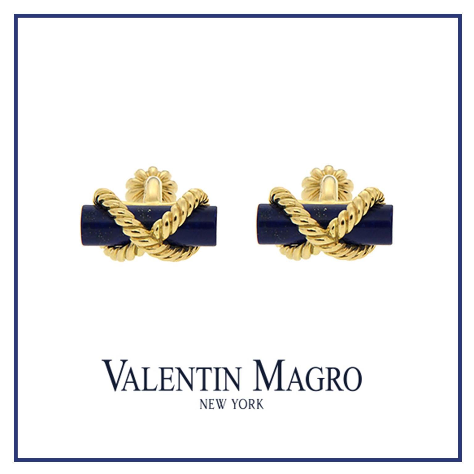 Valentin Magro Lapis Gold Bar Twisted Wire Cufflinks In New Condition In New York, NY