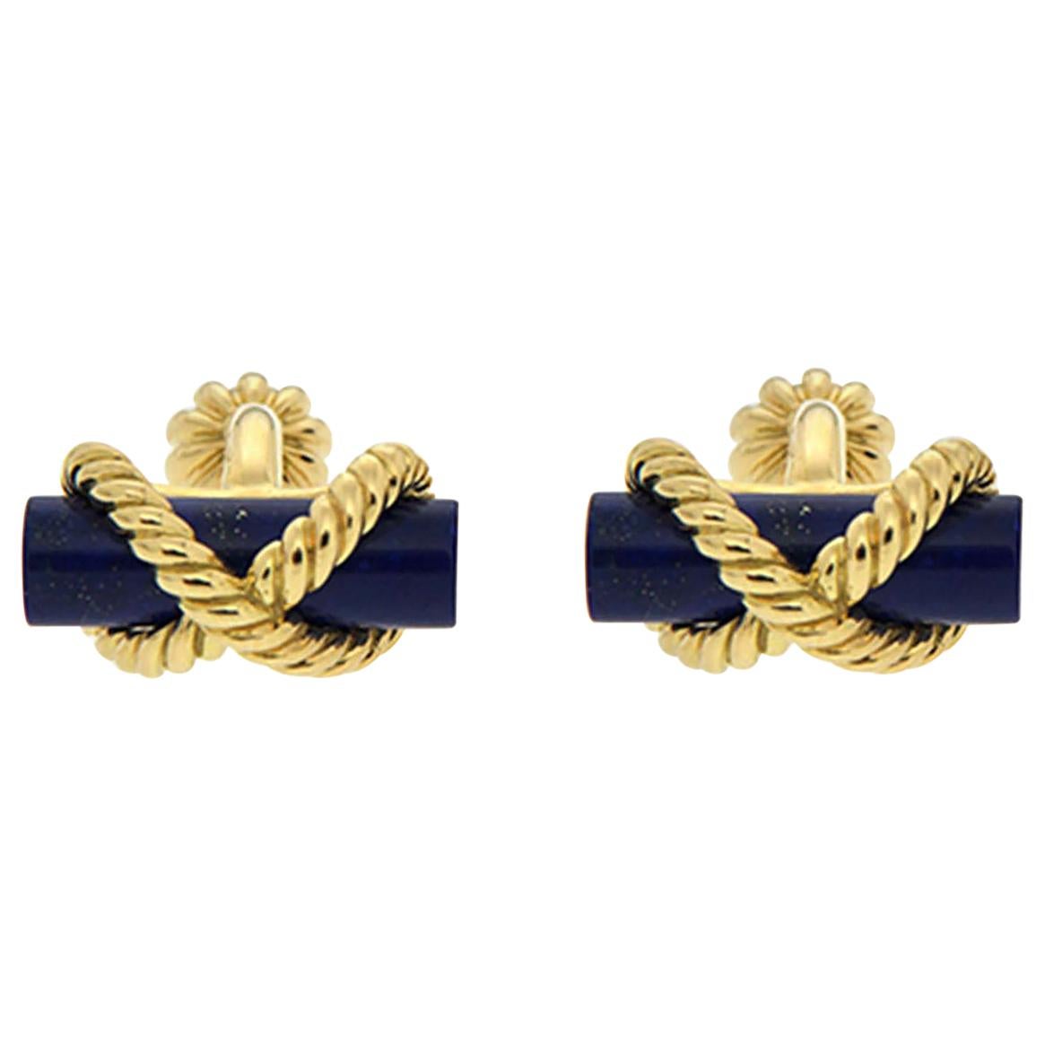 Valentin Magro Lapis Gold Bar Twisted Wire Cufflinks