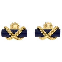 Valentin Magro Lapis Gold Bar Twisted Wire Manschettenknöpfe