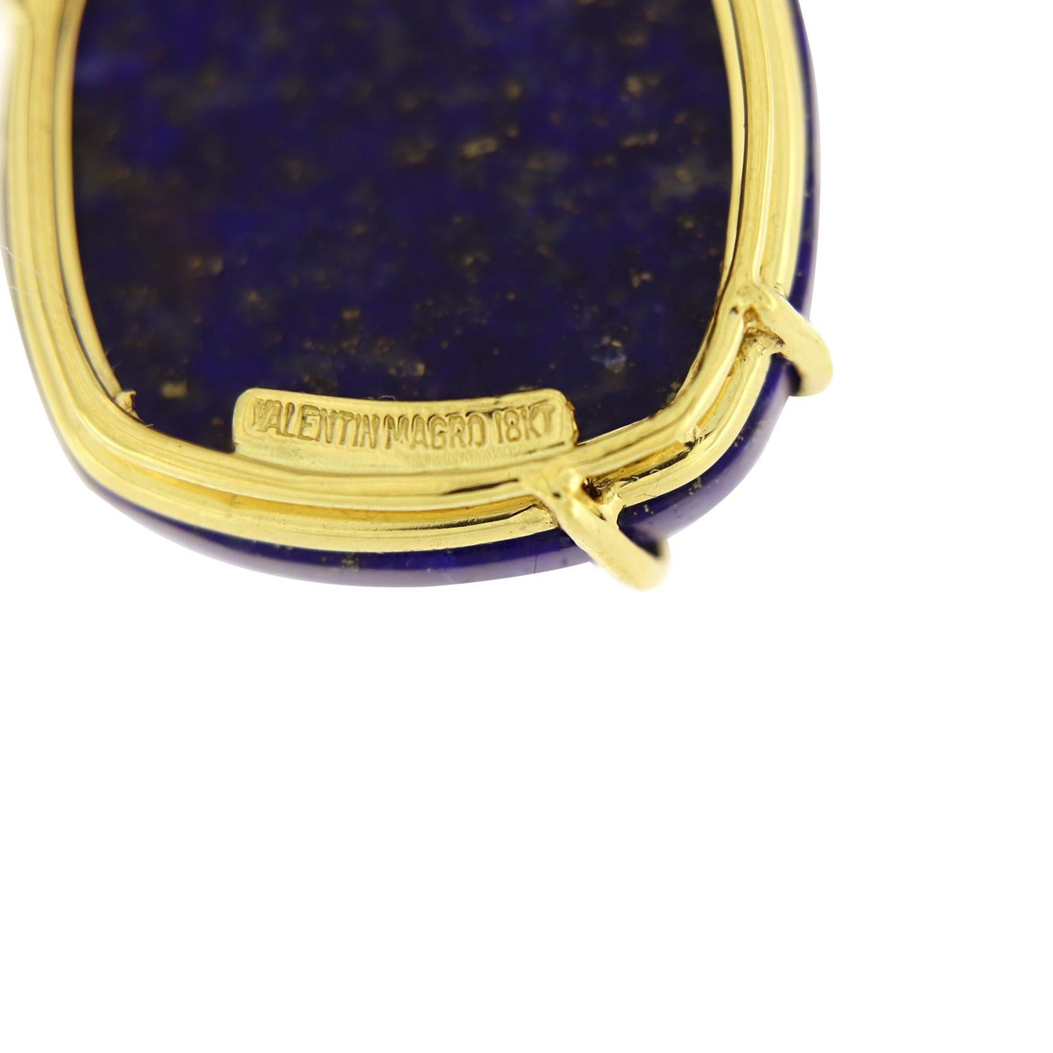 Lapis Lazuli 18 Karat Yellow Gold Drop Earrings In New Condition For Sale In New York, NY