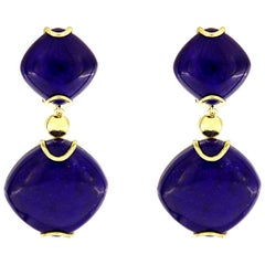Valentin Magro Lapis Lazuli 18 Karat Yellow Gold Drop Earrings