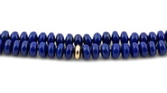 Valentin Magro Lapis Lazuli 18k Gold Rondelle Bead Double Strand Necklace