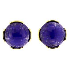 Valentin Magro Lapis Lazuli Cabochon Stud Earrings