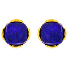 Valentin Magro Lapis Lazuli Cushion Cabochon Earrings