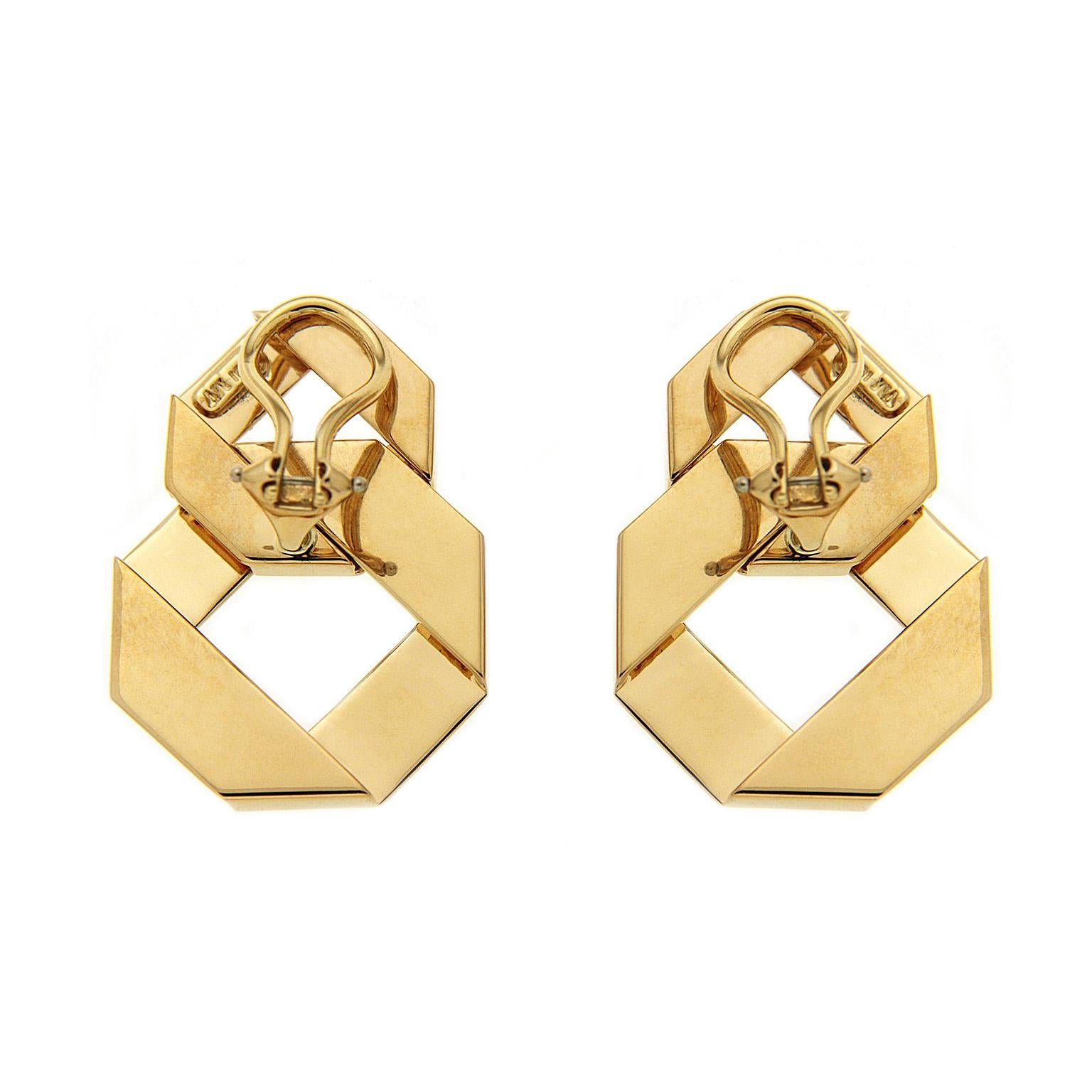 Valentin Magro Large and Small Double Fold Over Link Earrings In New Condition In New York, NY