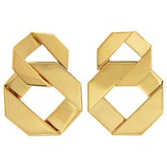 Valentin Magro Large and Small Double Fold Over Link Earrings