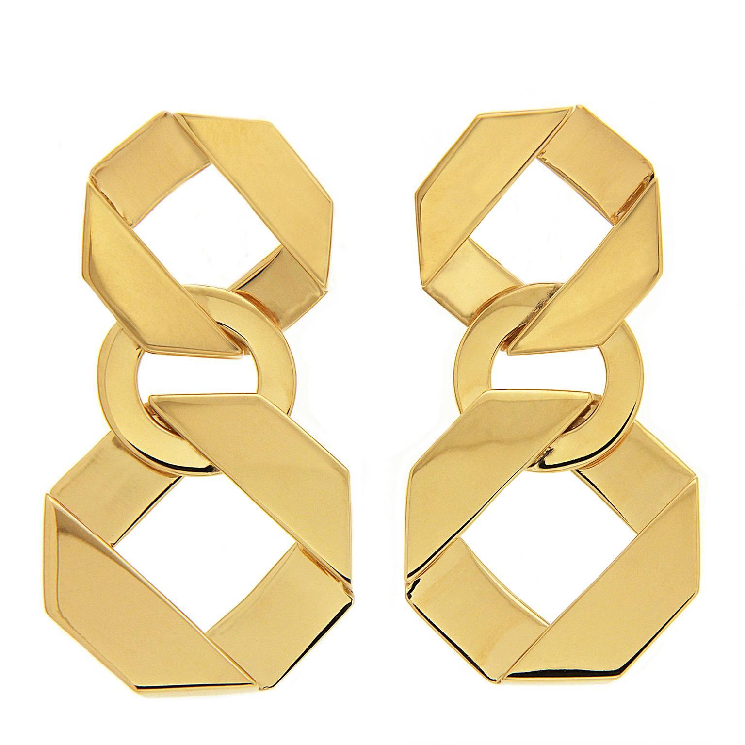 Valentin Magro Large and Small Double Fold over Link Earrings