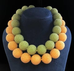 Valentin Magro Large Peridot Gold Woven Ball Necklace