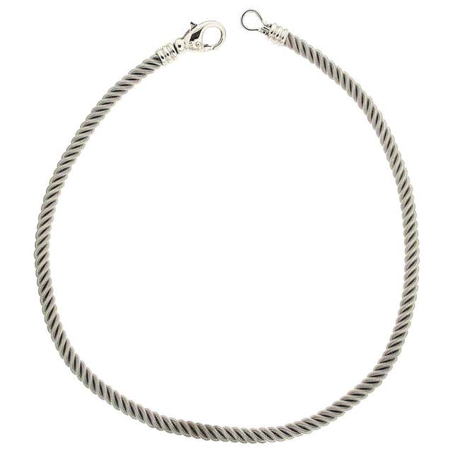 Yianni Creations Fine Silver and Palladium Handwoven Rope Necklace For ...