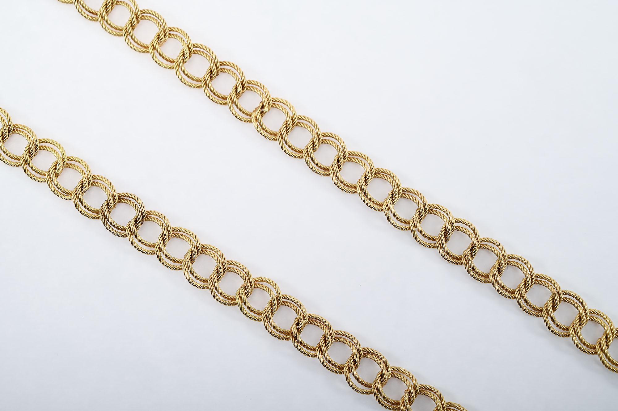 Collana fatta a mano con catena a doppio cerchio In condizioni ottime in vendita a Darnestown, MD
