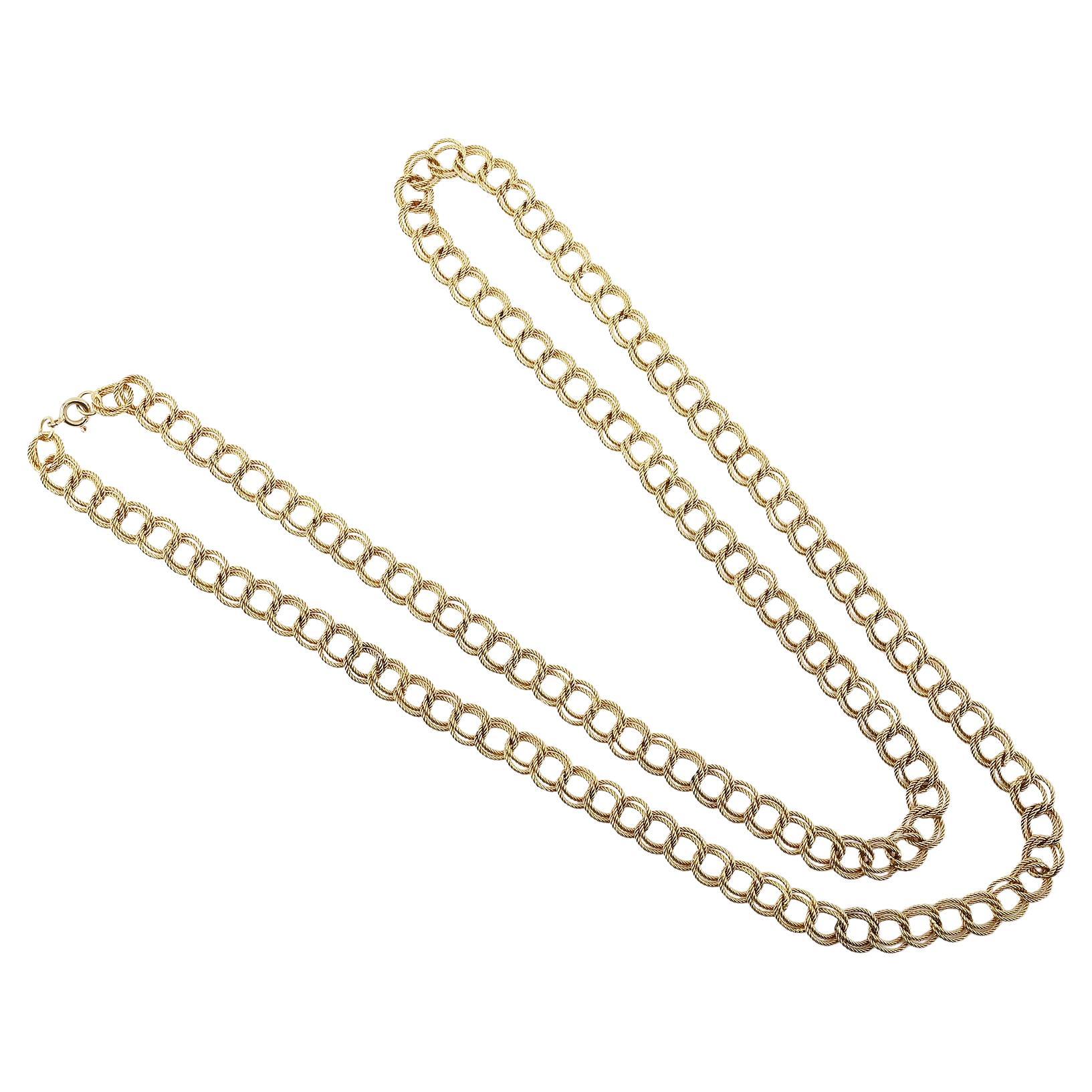Collana fatta a mano con catena a doppio cerchio in vendita