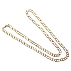 Used Handmade Long Double Circles Rope Chain Necklace