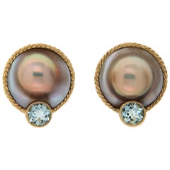 Valentin Magro Mabe Pearl and Aquamarine Earrings