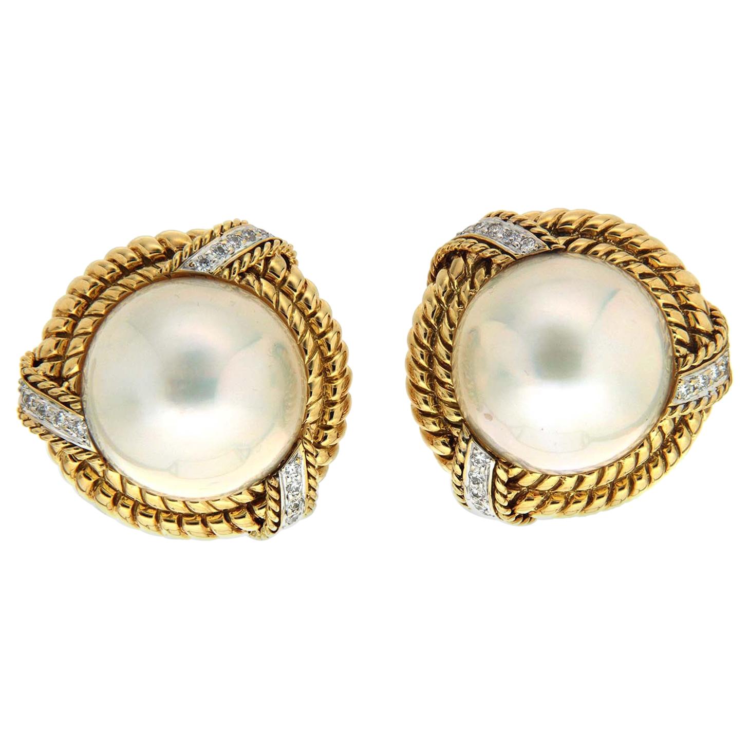 Diamond gold Fireball Earrings at 1stDibs