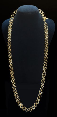 Collar de cadena cúbica de oro amarillo de 18 quilates