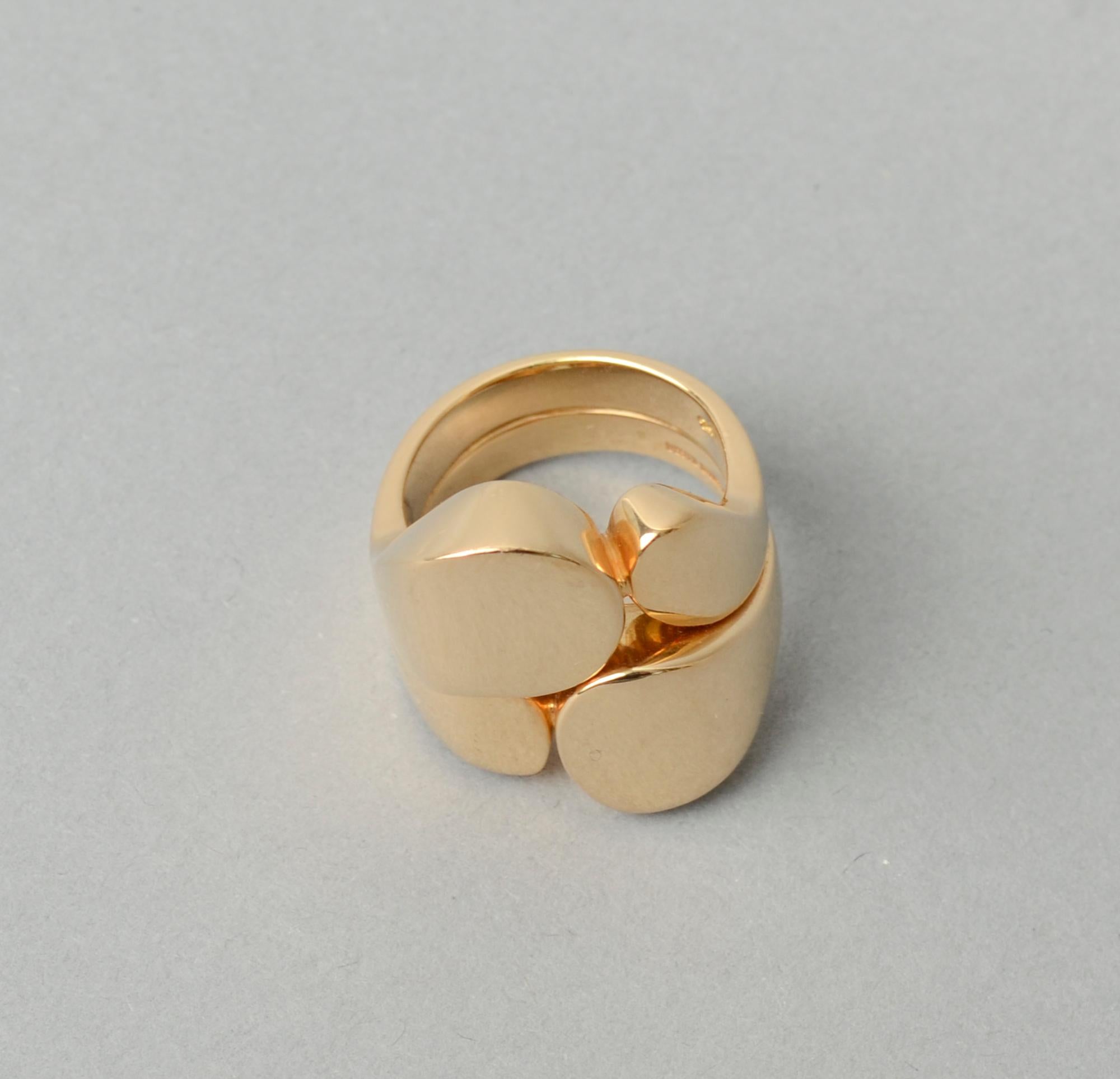 Valentin Magro Modernist Sculptural Gold Ring In Excellent Condition In Darnestown, MD