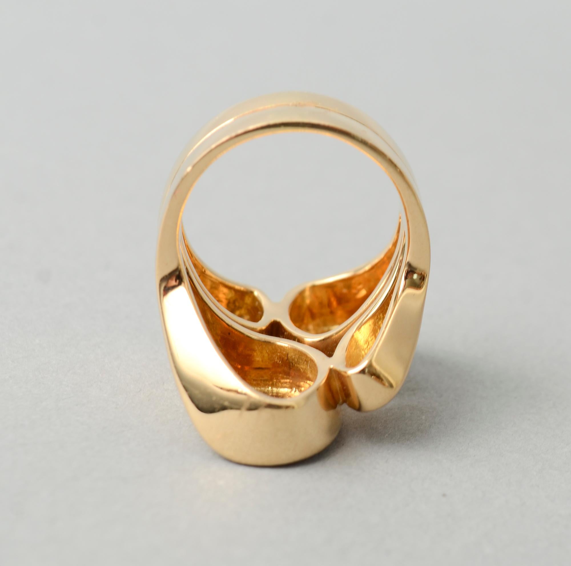 Valentin Magro Modernist Sculptural Gold Ring 1