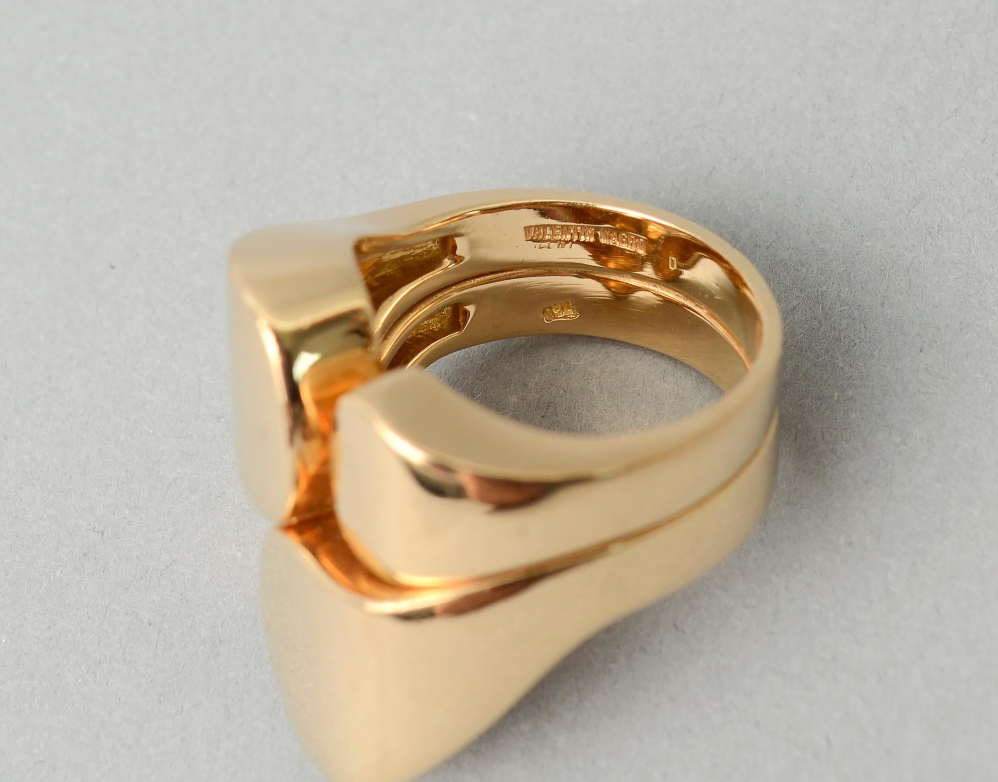 Valentin Magro Modernist Sculptural Gold Ring 2