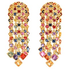 Valentin Magro Multi-Color Sapphire Cascading Waterfall Earrings