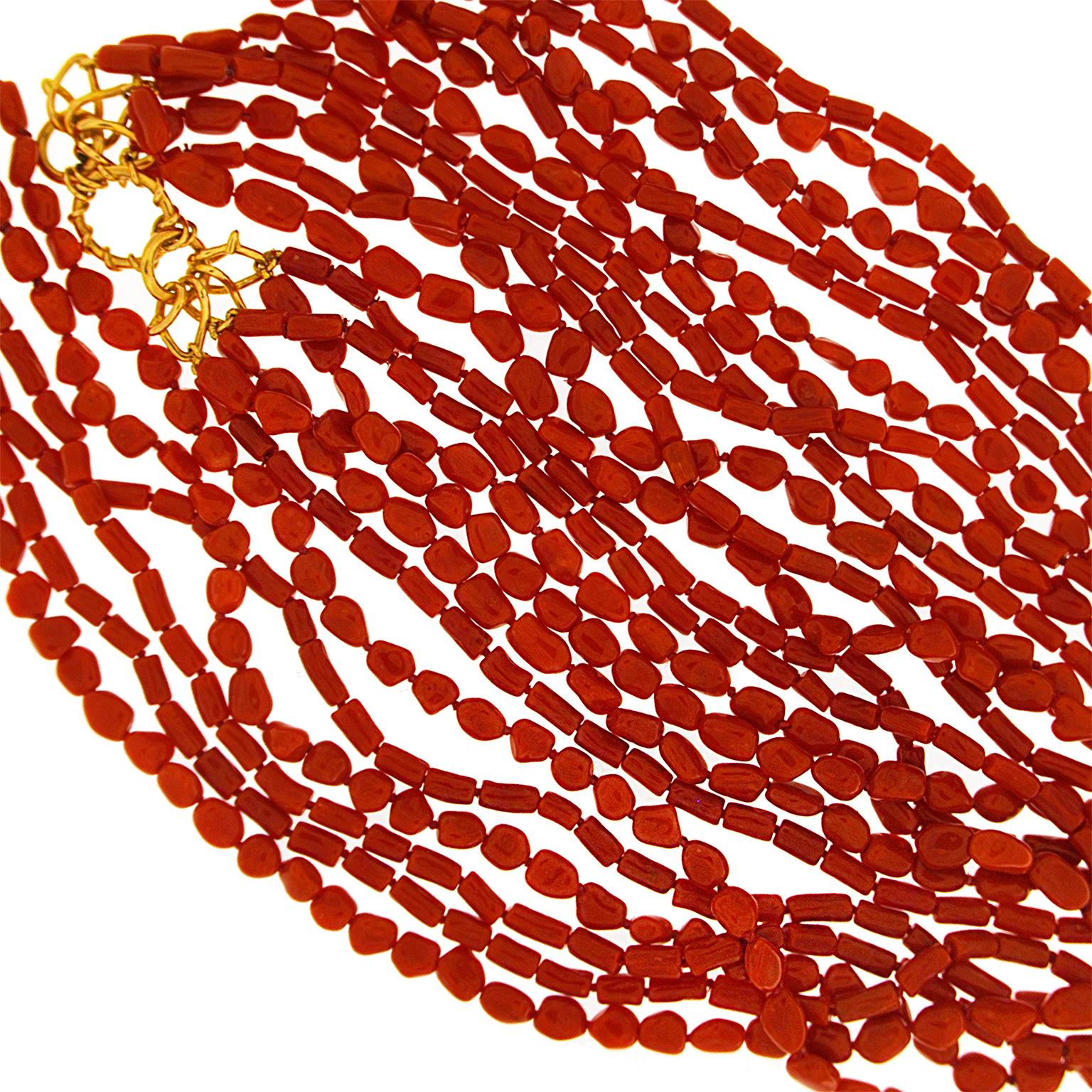 Bead Valentin Magro Multi Strand Memmetti Coral Necklace
