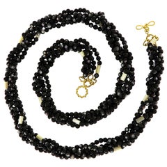 Valentin Magro Multi Strands Black and White Mother of Pearl Necklace