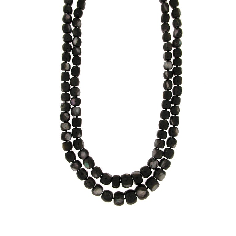Valentin Magro Multi Strands Faceted Black Mother of Pearl Necklace For ...
