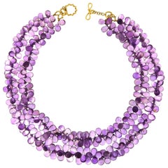 Valentin Magro Multi Strands of Faceted Amethyst Briolettes Necklace