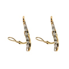 18K Yellow Gold and Diamond Olympia Leaf Earrings