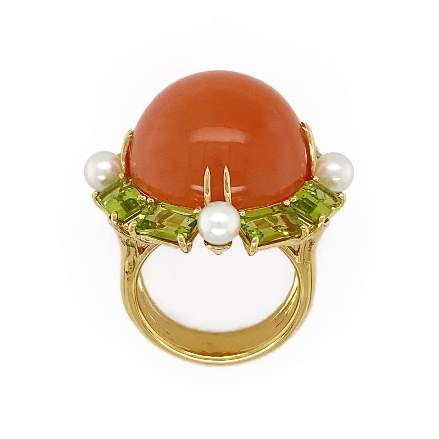 orange moonstone ring