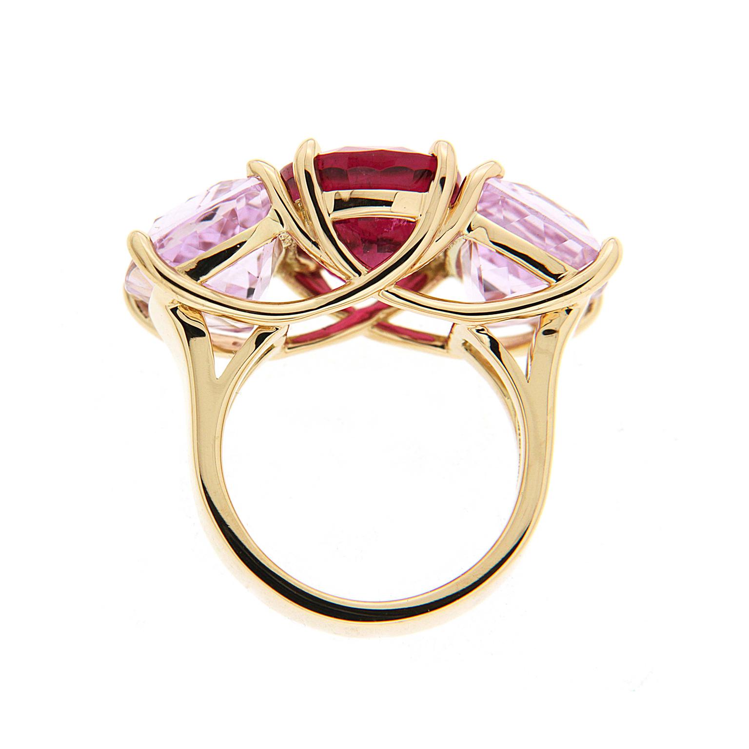 Oval Cut Valentin Magro Oval Rubellite and Kunzite Ring