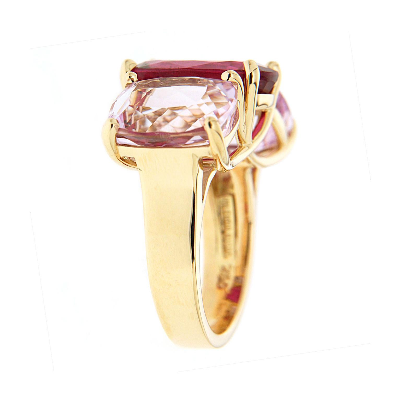 Valentin Magro Oval Rubellite and Kunzite Ring In New Condition In New York, NY
