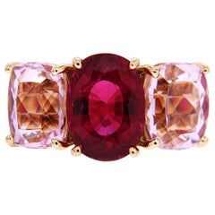 Valentin Magro Oval Rubellite and Kunzite Ring