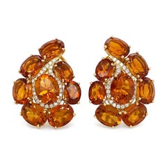 Orecchini Paisley Madeira con diamante e citrino in oro giallo 18 carati