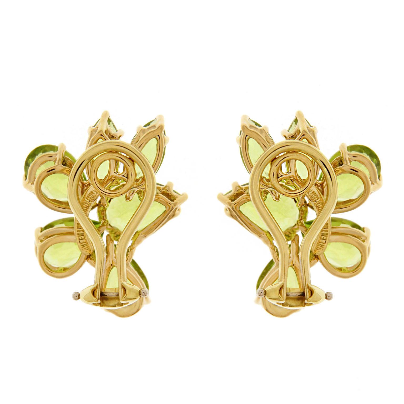 Valentin Magro Pear and Marquise Peridot Earrings In New Condition In New York, NY