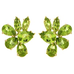 Valentin Magro Pear Marquise Peridot Cluster Earrings