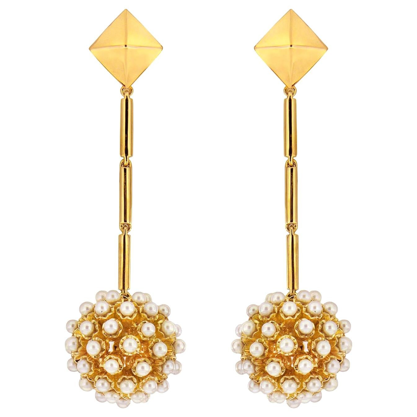 Extra Fine Diamond "Disco Ball" Platinum Earrings at 1stDibs diamond