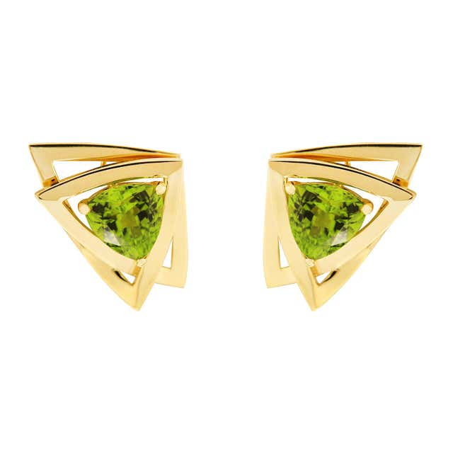 Peridot clip on earrings Clearance