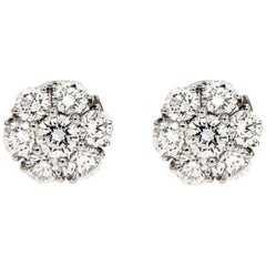 Valentin Magro Platinum Diamond Cluster Earrings