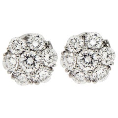 Valentin Magro Platinum Diamond Cluster Earrings