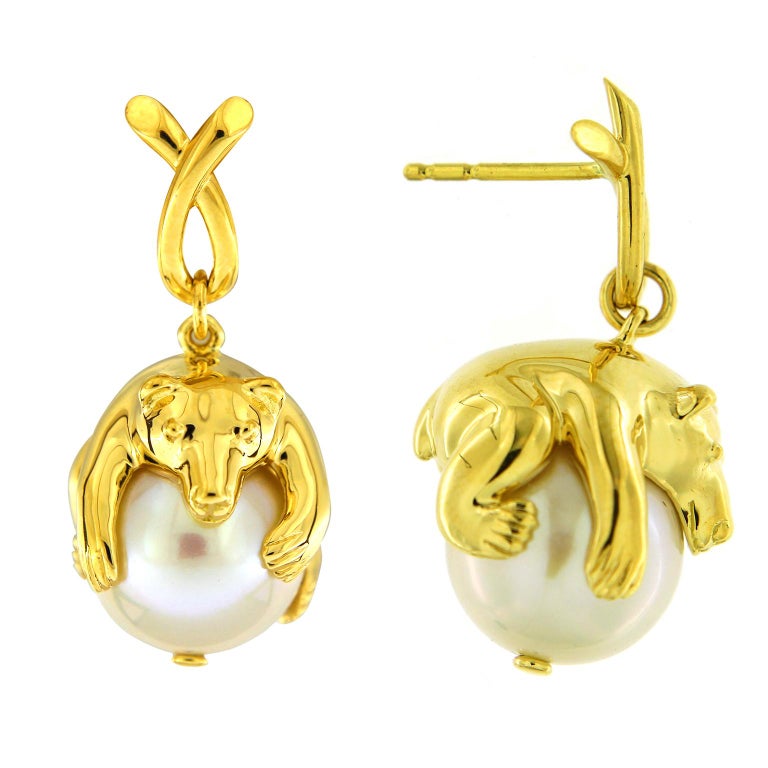 Valentin Magro Polar Bear with Pearl Earrings For Sale at 1stdibs