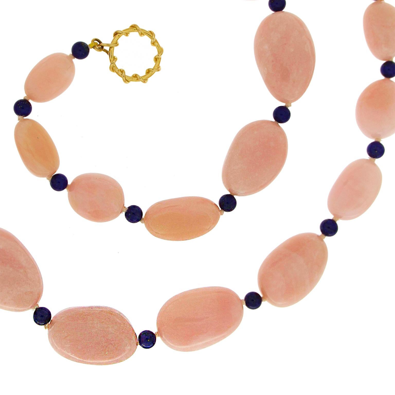 Women's Valentin Magro Rare Peruvian Opal Lapis Rondelles Gold Necklace