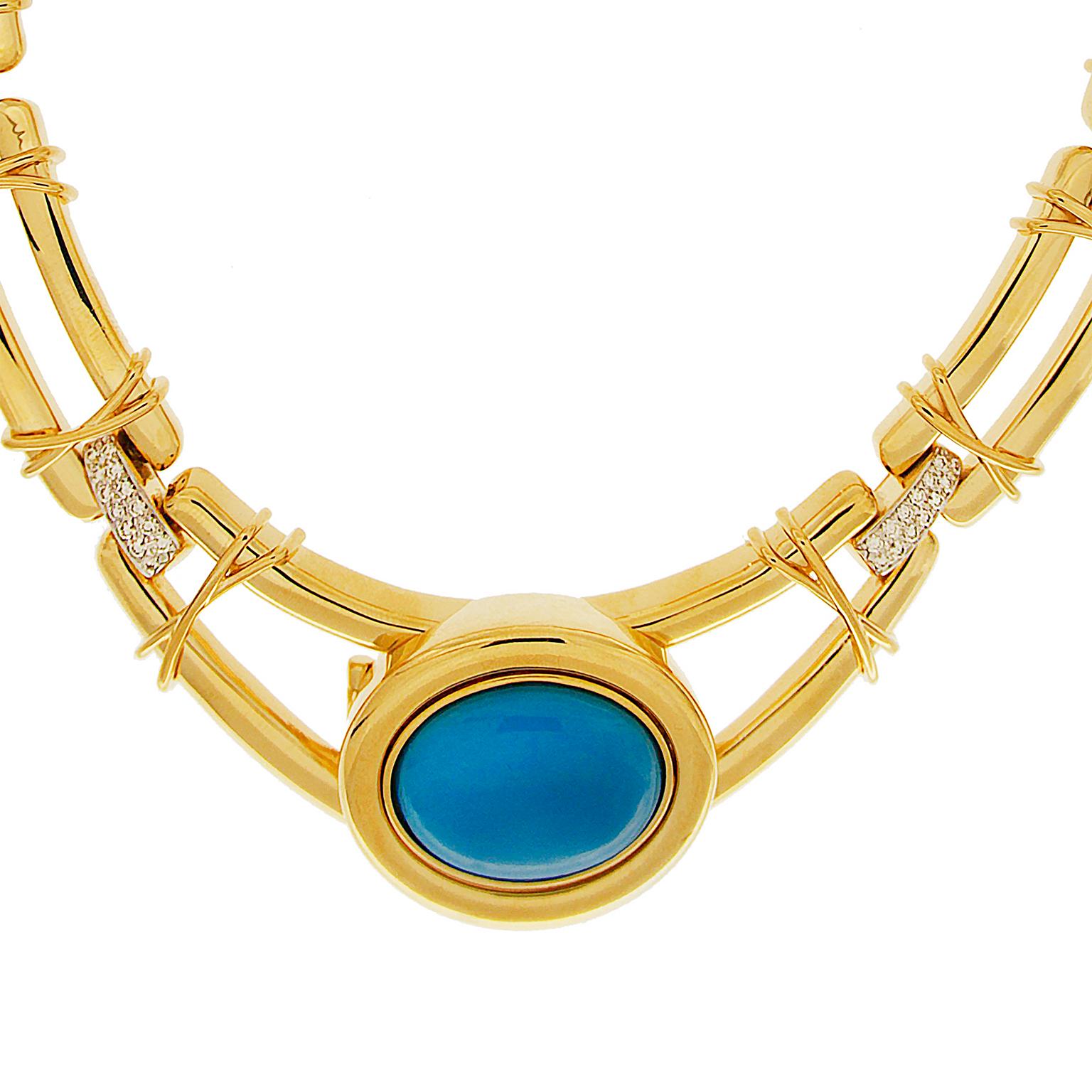 Valentin Magro Removable Turquoise Cabochon 18 Karat Necklace 6