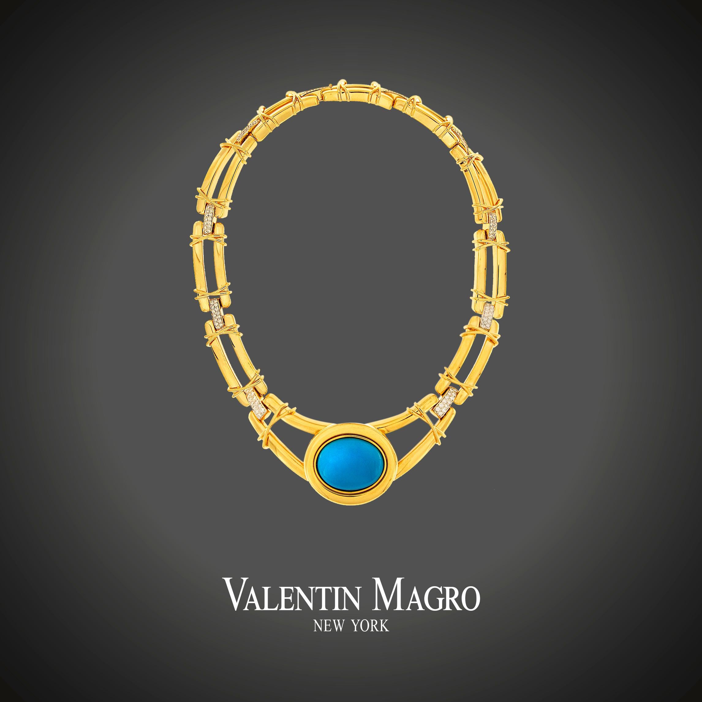 Valentin Magro Removable Turquoise Cabochon 18 Karat Necklace 14