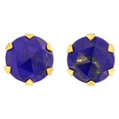 Valentin Magro Rose Cut Lapis Lazuli Stud Earrings